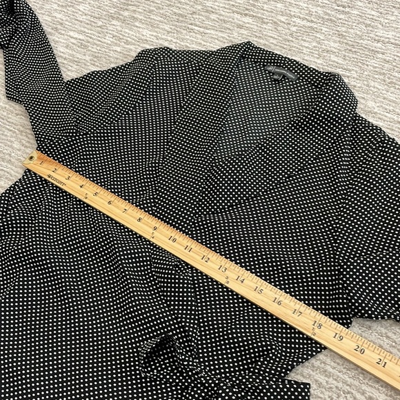 Adrianna Papell Polka Dot Long Sleeve Blouse Bundle Size Large Shawl Collar Wrap - Picture 8 of 15